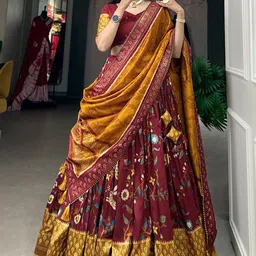 Aika Printed Ready to Wear Lehenga & Unstitched Blouse With Dupatta image 5