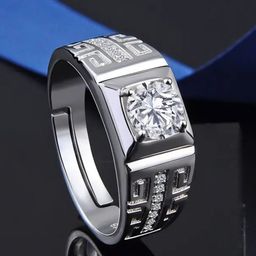 MEENAZ Men Set Of 2 Silver-Plated AD-Studded Finger Ring-image-43
