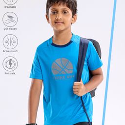 Pine Active Skin Friendly & Breathable Half Sleeves T-Shirt Text Printed - Blue-picture-26