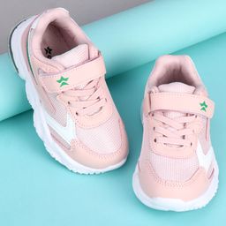Cute Walk by Babyhug Sneakers With Velcro Closure Solid - Pink Green-image-38