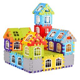 Vinmot DIY 50+ Pcs Colorful Plastic Happy Home House Educational Building Blocks Toy Set for Kids-21