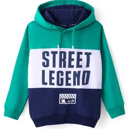 Pine Kids Cotton Full Sleeves Hooded Sweatshirt with Text Print - Sea Green-picture-17