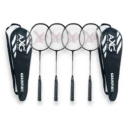 AXG New Goal Isometric Champion Tenacious Wide Body Multicolor Strung Badminton Racquet (Pack of 4)-picture-25