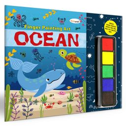 OCEAN - Fingerpainting and Colouring Art : Coloring activity book, Art activity book for childrenThumbprint Art and Craft book-18