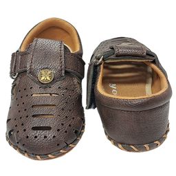 yoyo Glossy Finish Velcro Closure Formal Shoes - Brown-image-93