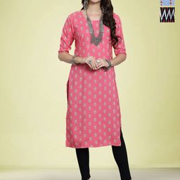 Moda Rapido Women Ethnic Motifs Printed Thread Work Floral Crepe Kurta-picture-54
