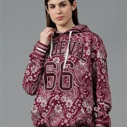 GO DEVIL Women Floral Printed Hooded Winter Sweatshirt-image-79