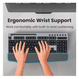 Portronics POR-349 Key10 Combo Wireless Keyboard & Mouse Set with Wrist Rest, Multimedia Hotkeys, USB Receiver, Adjustable DPI, Long Key Life & Click Life for PC & Laptop (Grey) image 4