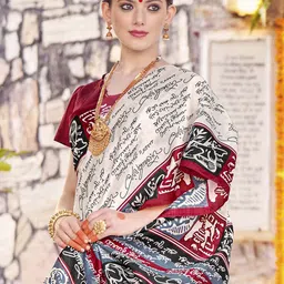 Anouk Rustic Ethnic Motifs Silk Blend Bagh Saree image 5