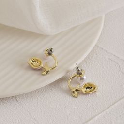 PolluxCraft Gold-Plated Pearls Floral Shaped Korean Studs-image-60