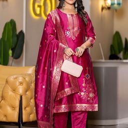 Twika Women Regular Kurta with Trousers & Dupatta-image-60