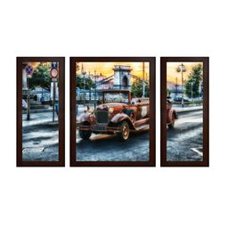 WENS Set of 3 Multi-Coloured Textured Visual Wall Art image 2
