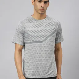 ALCIS Light Grey Melange Anti-Static Slim Fit Round Neck Distance Running T-Shirt-image-15
