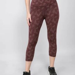 Jockey Wine Cotton Printed Capris-image-37