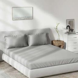 DDecor Grey Cotton 180 TC Double Bedsheet with 2 Pillow Covers-picture-37