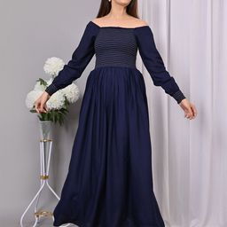 IQRAAR Fit & Flare Maxi Dress-image-88