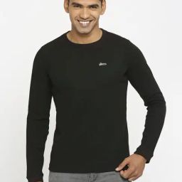Basics Black Cotton Muscle Fit T-Shirt-image-46