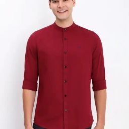 Allen Solly Maroon Slim Fit Shirt-image-77