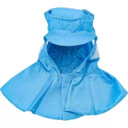 AS ONE Aspure Cleansuit Hood L Size Polyester With Conductive Yarn Blue, SH2-image-3