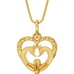 Joyalukkas 22k Yellow Gold Enchanted Peacock Heart Pendant-image-3