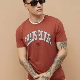 Fame Forever By Lifestyle Red Cotton Regular Fit Printed T-Shirt-picture-24