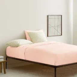 The Baby Atelier Pink Solid Cotton 400 TC Bed Sheet-image-76