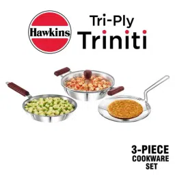 Hawkins Silver Triply Stainless Steel 3 Piece Cookware Set-image-51