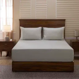 Maspar Grey & White Cotton 300 TC King Bedsheet Set-13