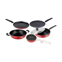 Nirlon Non-Stick Red Aluminium Cookware Kitchen Utensils Set of 5 Pieces-9