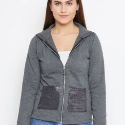 Belle Fille Dark Grey Embellished Jacket-image-82