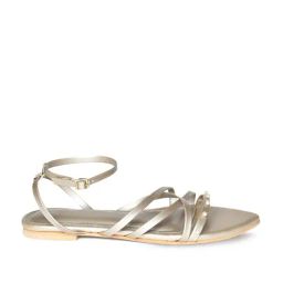 W Women's Gold Ankle Strap Sandals-image-52