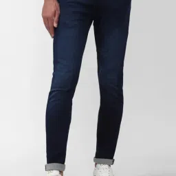 Peter England Jeans Navy Cotton Slim Fit Jeans-picture-0