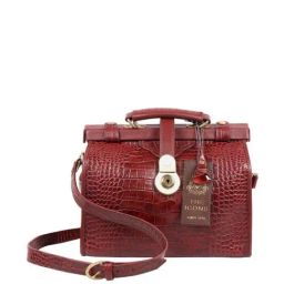 Hidesign Core Red Textured Medium Satchel Handbag-14