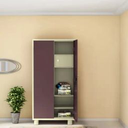 Godrej Interio Wardrobe H1 2-Door Steel Almirah, Tex ShellWine Red (1-Year Warranty, 1 Locker, 1 Drawer)-8