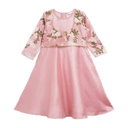 Ahalyaa Kids Pink Printed Kurta with Jacket-image-5
