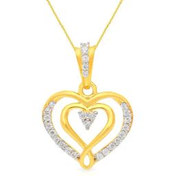 Malabar Gold and Diamonds 18k Gold Heart Pendant without Chain for Women-picture-47