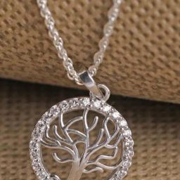 Clara 92.5 Sterling Silver Tree of Life Pendant with Chain for Women-image-12