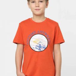Jack & Jones Junior Orange Cotton Printed T-Shirt-picture-10