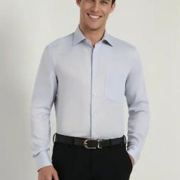 Allen Solly Grey Cotton Regular Fit Self Pattern Shirt-picture-12