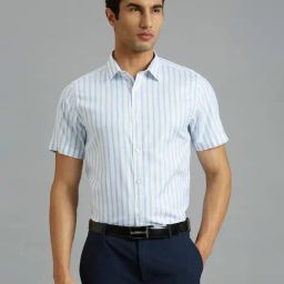 Reid & Taylor White Cotton Slim fit Stripes Shirt-picture-19