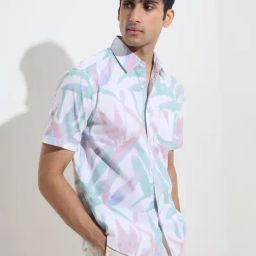 WES Casuals by Westside Multicolour Foliage Relaxed-Fit Cotton Shirt-image-52