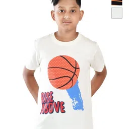 Clothe Funn Boys Pack Of 2 Graphic Printed Pure Cotton T-shirt-image-83