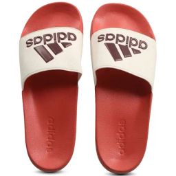 Adidas Men's Adilette Shower Maroon & White Slides-image-96