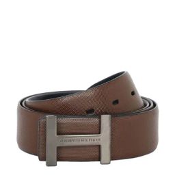 Tommy Hilfiger Brown & Navy Leather Reversible Belt for Men-3