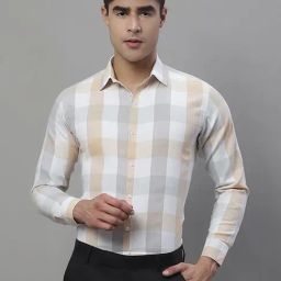 Jainish Multicolor Regular Fit Check Cotton Shirt-image-96