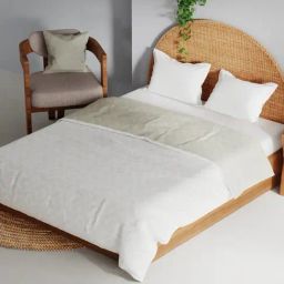 Bianca Mezzo Grey & White Cotton Floral Double Dohar-19
