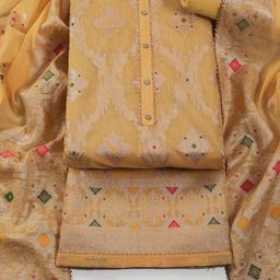 Riti Woven Design Jaquard Art Silk Unstitched Dress Material-image-8