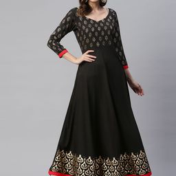MBE Women Ethnic Motifs Printed Crepe Anarkali Kurta-44