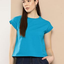 Chemistry Women Solid Extended Sleeves T-shirt-image-20