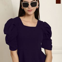 Metronaut Women Pack of 2 Puff Sleeve Peplum Top-image-61